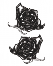Gothic Klebetattoo schwarze Rosen 