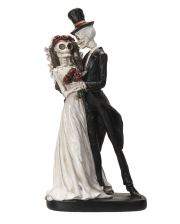 Skelett Brautpaar auf Grabmal 17cm Grusel-Deko