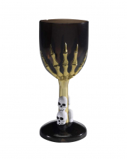 Gothic wineglass with skeleton hand black 