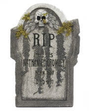 Halloween gravestone with skull & moss 55 cm 