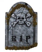 RIP grave stone with skull & Moss 