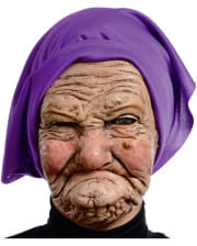 Grantige Oma Maske mit Kopftuch 