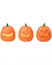 Grinning Pumpkin With LED As Halloween Decoration 16cm 