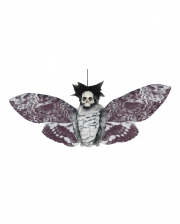 Haarige Totenschädel Motte als Hängefigur 55cm 