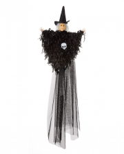 Schwarze hängende Hexe mit Totenschädel 53cm 