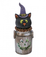 Halloween Cat In Glowing Milk Jug 18cm 
