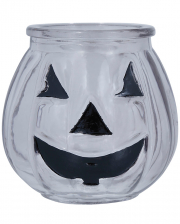 Halloween Glas Kerzenhalter Kürbis 