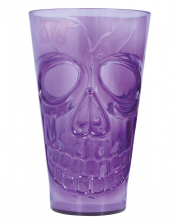 Totenschädel Halloween Glas Violett 15cm 