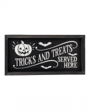 "Tricks and Treats Served Here" Halloween Wandbild 41cm 