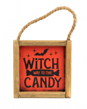 "Witch Way to the Candy" Halloween Wandbild 15cm 