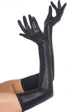 Gloves black wet look 