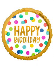 Happy Birthday Dots Party Folienballon 