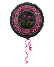 Folienballon Happy Birthday schwarz-pink 43cm 