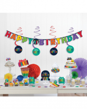 Happy Birthday Party Deco Set Rainbow 17 Pieces 