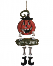 Happy Halloween Pumpkin Skeleton Decoration Sign 