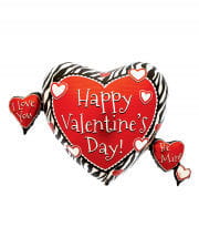 Valentinstag Folienballon mit Herzen 