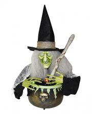 Witch With Witch Cauldron - Light & Sound