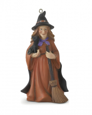 Witch With Cat Christmas Bauble 