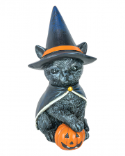 Witch Cat With Pumpkin Figure 15cm 