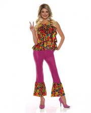 Hippie Girl Costume With Bell-bottoms 