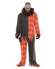 Evil clown costume with ruffled collar 