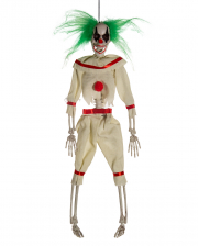 Horror Clown Skeleton With Green Hair Hanging Figure 40cm 