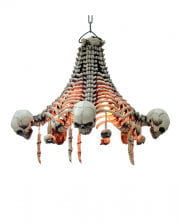 Skeletal ceiling lamp with hanging skulls 