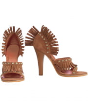 Indian Pumps With Fringes Brown 