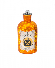 Jack O'Lanterns Quecksilberglas Dekoflasche mit LED 18 cm 