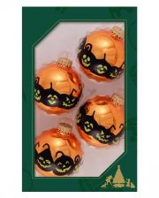 Jack O'Lanterns Halloween Christmas Balls Ø6,5cm 4 Pieces 