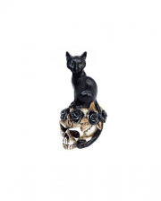 Kätzchen auf Totenkopf Miniatur Figur 5,8cm 