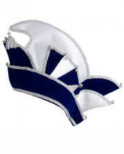 Karnevals Prinzenkappe Deluxe in Blau-Silber