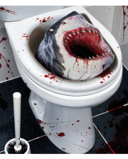 Blutrünstiger Hai WC-Deckel Sticker 
