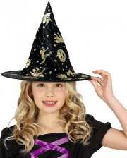 Hexenhut mit Halloween Motiven für Kinder 