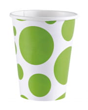 Kiwi Green Dots Paper Cups 8 Pcs. 