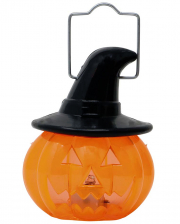 Small Luminous Pumpkin With Witch Hat 7x8cm 