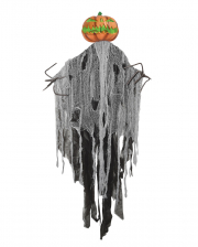 Pumpkin Scarecrow In Rag Dress With LED 