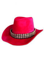 Lady pink velvet hat with rhinestone 