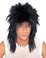 Long Hair Rocker Wig Black 