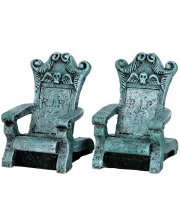 Lemax Spooky Town - Tombstone Chairs Set Of 2 