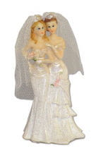 Lesbisches Hochzeitspaar Tortendeko  11,5 cm 