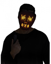 Leuchtende LED Maske Gelb - Schwarz 