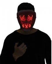 Leuchtende LED Maske Rot - Weiß 