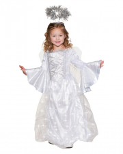 Weißer Engel Kinder Kostüm leuchtend 