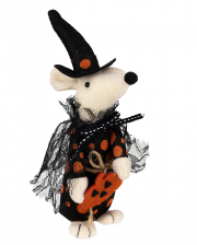 Halloween Plüsch Maus mit Kürbis 23cm 