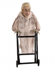 Old Granny With Rollator - Movement, Light & Sound 72cm 