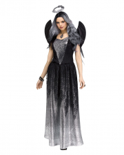Schwarz-Silbernes Engel Kostüm für Frauen 