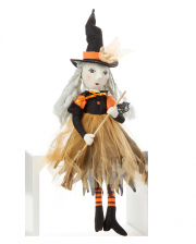 Halloween Hexe Kantenhocker Figur orange 50cm 