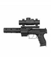 PB 001 Polizei SEK Pistole mit Schalldämpfer & Zielfernrohr 