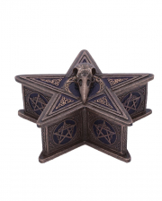 Pentagramm Kästchen mit Rabenschädel 16,5cm 